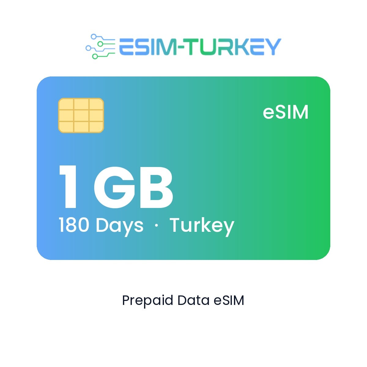 Türkei-eSIM 1 GB – 180 Tage