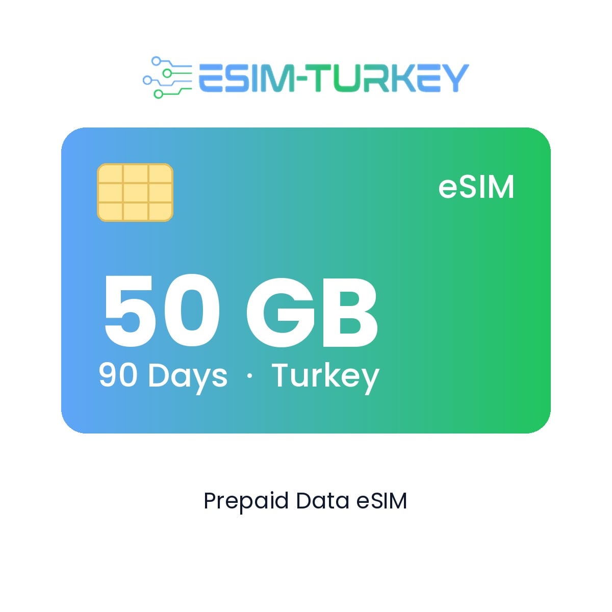 Türkei-eSIM 50 GB – 90 Tage